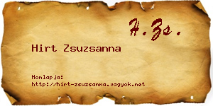 Hirt Zsuzsanna névjegykártya